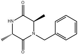 2,5-Piperazinedione, 3,6-dimethyl-1-(phenylmethyl)-, (3S,6R)- Struktur