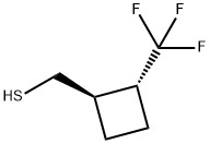 rac-[(1R,2R)-2-(trifluoromethyl)cyclobutyl]methanethiol, trans 结构式