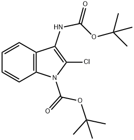 tert-butyl 3-{[(tert-butoxy)carbonyl]amino}-2-chloro-1H-indole-1-carboxylate 结构式
