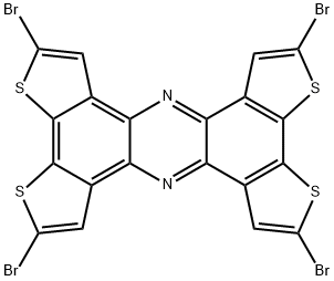 Tetrathieno[3,2-a:2',3'-c:3'',2''-h:2''',3'''-j]phenazine, 2,5,9,12-tetrabromo- Struktur