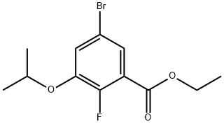 Benzoic acid, 5-bromo-2-fluoro-3-(1-methylethoxy)-, ethyl ester 结构式