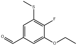 Benzaldehyde, 3-ethoxy-4-fluoro-5-(methylthio)- 结构式