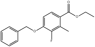 Benzoic acid, 3-fluoro-2-methyl-4-(phenylmethoxy)-, ethyl ester 结构式