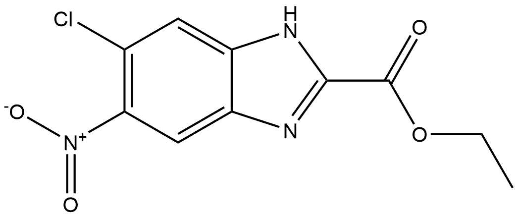 6-氯-5-硝基苯并咪唑-2-甲酸乙酯 结构式