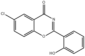 4H-1,3-Benzoxazin-4-one, 6-chloro-2-(2-hydroxyphenyl)- Struktur