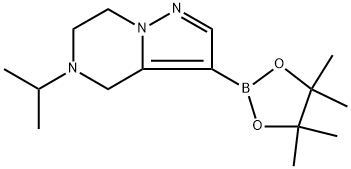 5-异丙基-3-(4,4,5,5-四甲基-1,3,2-二氧杂环戊-2-基)-4,5,6,7-四氢吡唑[1,5-A]吡嗪, 2629316-57-8, 结构式