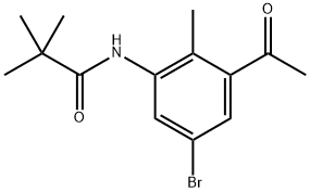 Propanamide, N-(3-acetyl-5-bromo-2-methylphenyl)-2,2-dimethyl- Structure