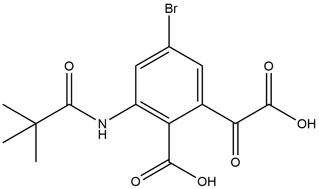 4-Bromo-2-(carboxycarbonyl)-6-pivalamidobenzoic acid Struktur