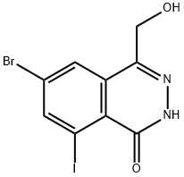 6-溴-4-(羟甲基)-8-碘酞嗪-1(2H)-酮 结构式