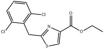 4-Thiazolecarboxylic acid, 2-[(2,6-dichlorophenyl)methyl]-, ethyl ester 化学構造式