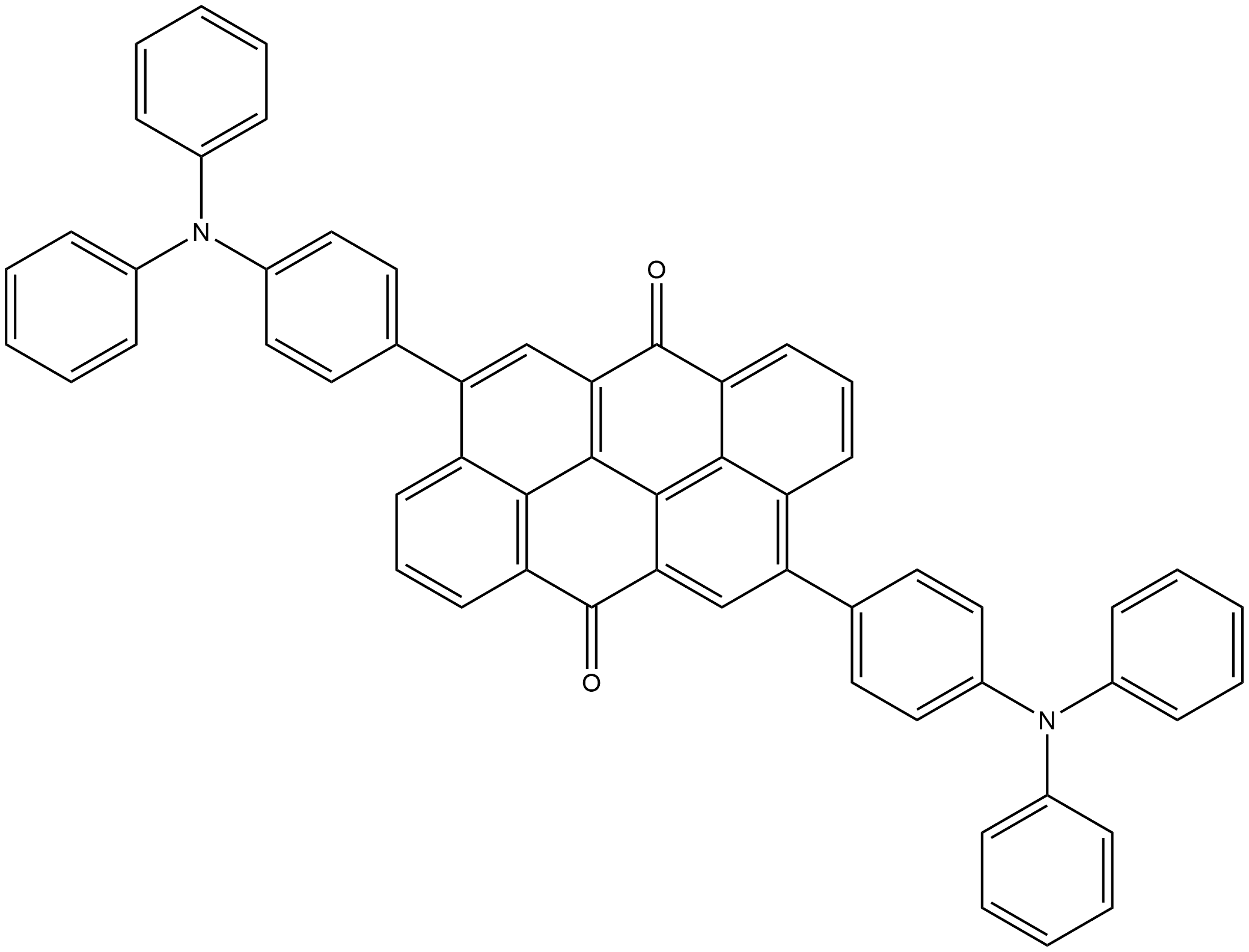 4,10-bis[4-(diphenylamino)phenyl]naphtho[7,8,1,2,3-nopqr]tetraphene-6,12-dione 结构式