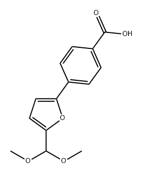 Benzoic acid, 4-[5-(dimethoxymethyl)-2-furanyl]- Structure