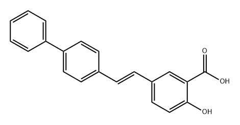 Benzoic acid, 5-[(1E)-2-[1,1'-biphenyl]-4-ylethenyl]-2-hydroxy- 化学構造式