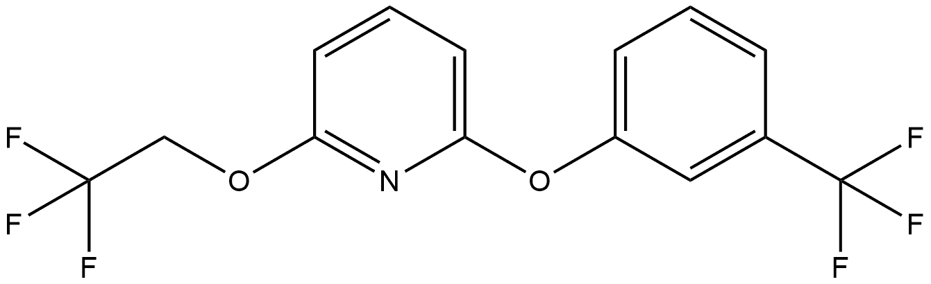 2-(2,2,2-Trifluoroethoxy)-6-[3-(trifluoromethyl)phenoxy]pyridine 化学構造式