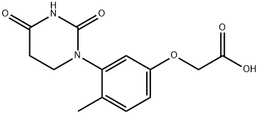 2-[4-甲基-3-(四氢-2,4-二氧代-1(2H)-嘧啶基)苯氧基]乙酸 结构式