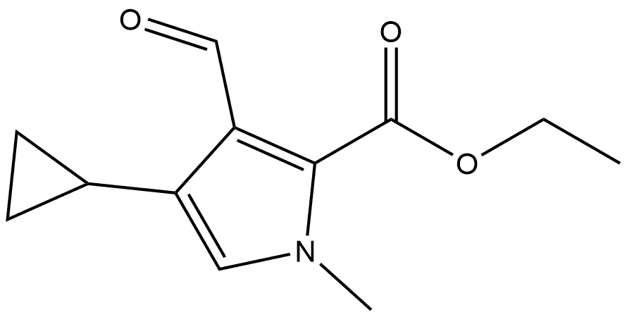 Ethyl 4-cyclopropyl-3-formyl-1-methyl-1H-pyrrole-2-carboxylate Struktur