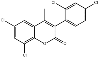 2H-1-Benzopyran-2-one, 6,8-dichloro-3-(2,4-dichlorophenyl)-4-methyl- 结构式