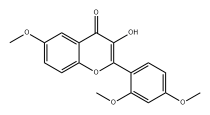 4H-1-Benzopyran-4-one, 2-(2,4-dimethoxyphenyl)-3-hydroxy-6-methoxy- 化学構造式