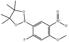 1,3,2-Dioxaborolane, 2-(2-fluoro-4-methoxy-5-nitrophenyl)-4,4,5,5-tetramethyl- 结构式