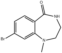 5H-1,4-Benzodiazepin-5-one, 8-bromo-1,2,3,4-tetrahydro-1-methyl- Struktur