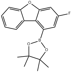Dibenzofuran, 3-fluoro-1-(4,4,5,5-tetramethyl-1,3,2-dioxaborolan-2-yl)- Structure