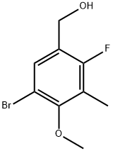 (5-Bromo-2-fluoro-4-methoxy-3-methylphenyl)methanol Struktur