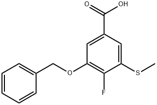 3-(Benzyloxy)-4-fluoro-5-(methylthio)benzoic acid Structure