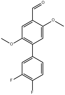 3',4'-Difluoro-2,5-dimethoxy-[1,1'-biphenyl]-4-carbaldehyde Structure