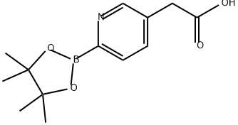 2-(6-(4,4,5,5-四甲基-1,3,2-二氧杂硼烷-2-基)吡啶-3-基)乙酸 结构式