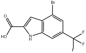 1H-Indole-2-carboxylic acid, 4-bromo-6-(trifluoromethyl)- Struktur