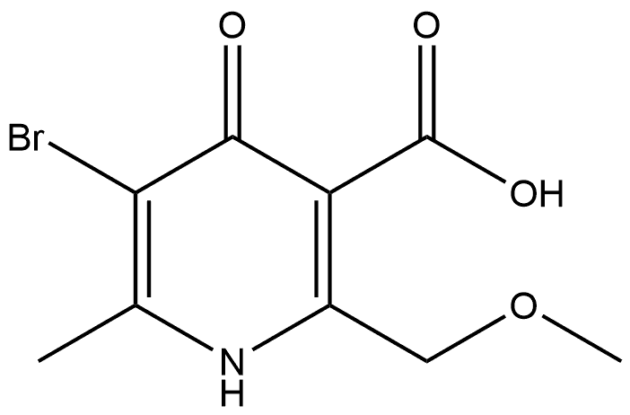 5-Bromo-2-(methoxymethyl)-6-methyl-4-oxo-1,4-dihydropyridine-3-carboxylic acid Struktur