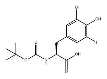 L-Tyrosine, 3-bromo-N-[(1,1-dimethylethoxy)carbonyl]-5-iodo- Structure