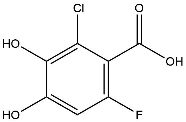 2-Chloro-6-fluoro-3,4-dihydroxybenzoic acid Struktur