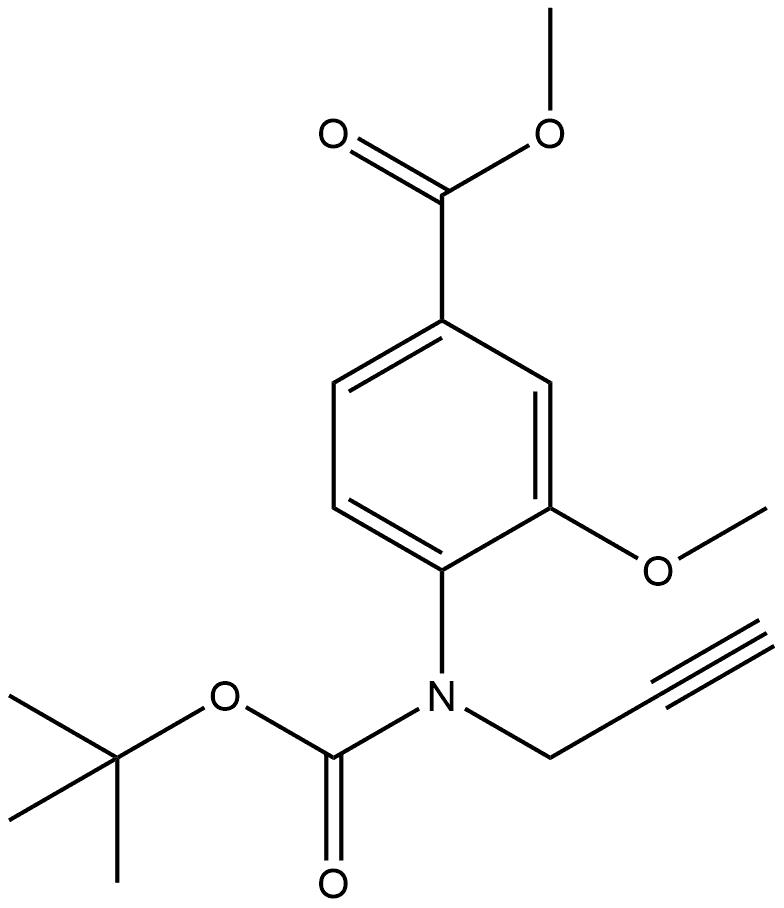 Benzoic acid, 4-[[(1,1-dimethylethoxy)carbonyl]-2-propyn-1-ylamino]-3-methoxy-, methyl ester Struktur