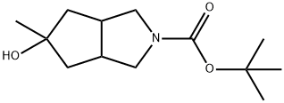 Cyclopenta[c]pyrrole-2(1H)-carboxylic acid, hexahydro-5-hydroxy-5-methyl-, 1,1-dimethylethyl ester Structure