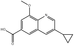 6-Quinolinecarboxylic acid, 3-cyclopropyl-8-methoxy- Struktur