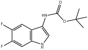 Carbamic acid, N-(5,6-difluoro-1H-indol-3-yl)-, 1,1-dimethylethyl ester Structure