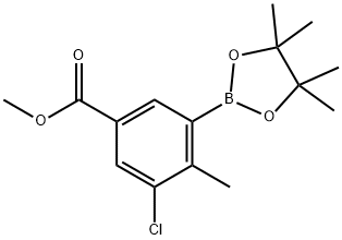 Benzoic acid, 3-chloro-4-methyl-5-(4,4,5,5-tetramethyl-1,3,2-dioxaborolan-2-yl)-, methyl ester Structure