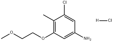 Benzenamine, 3-chloro-5-(2-methoxyethoxy)-4-methyl-, hydrochloride (1:1) Structure