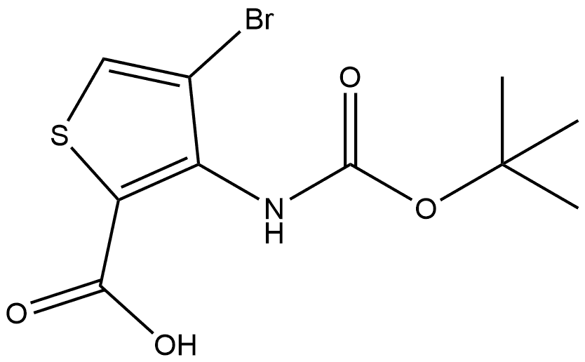 4-Bromo-3-((tert-butoxycarbonyl)amino)thiophene-2-carboxylic acid Struktur
