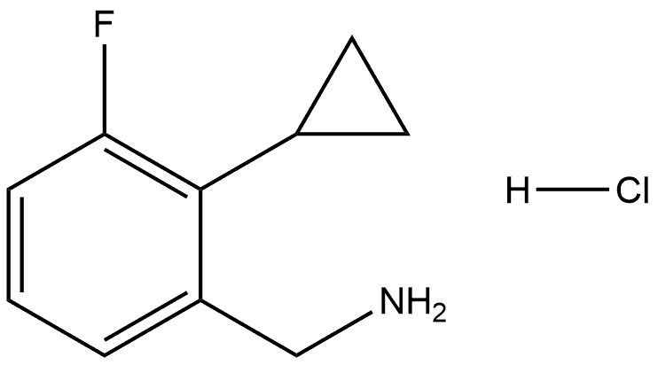 Benzenemethanamine, 2-cyclopropyl-3-fluoro-, hydrochloride (1:1) 化学構造式