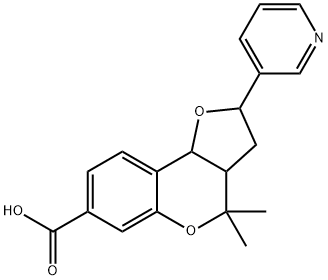 7,7-dimethyl-4-(pyridin-3-yl)-3,8-dioxatricyclo[7.4.0.0,2,6]trideca-1(13),9,11-triene-11-carboxylic acid Struktur