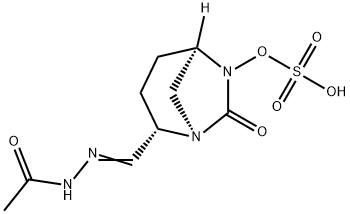 Sulfuric acid, mono[(1R,2S,5R)-2-[(acetylamino)iminomethyl]-7-oxo-1,6-diazabicyclo[3.2.1]oct-6-yl] ester Structure