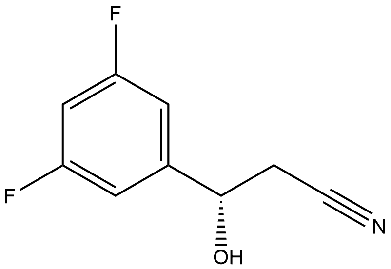 Benzenepropanenitrile, 3,5-difluoro-β-hydroxy-, (βS)- Structure