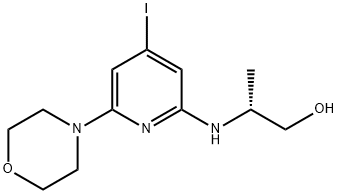 1-Propanol, 2-[[4-iodo-6-(4-morpholinyl)-2-pyridinyl]amino]-, (2R)- 结构式