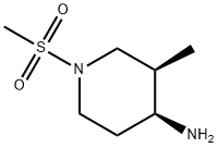(3R,4S)-3-甲基-1-(甲磺酰基)哌啶-4-胺 结构式