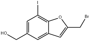 (2-(溴甲基)-7-碘代苯并呋喃-5-基)甲醇, 2640064-18-0, 结构式