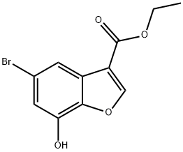 Ethyl 5-bromo-7-hydroxy-3-benzofurancarboxylate 化学構造式