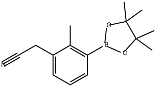 Benzeneacetonitrile, 2-methyl-3-(4,4,5,5-tetramethyl-1,3,2-dioxaborolan-2-yl)- Structure