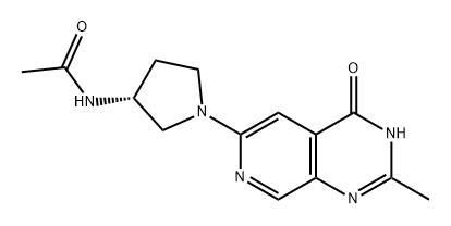 Acetamide, N-[(3R)-1-(3,4-dihydro-2-methyl-4-oxopyrido[3,4-d]pyrimidin-6-yl)-3-pyrrolidinyl]- 化学構造式